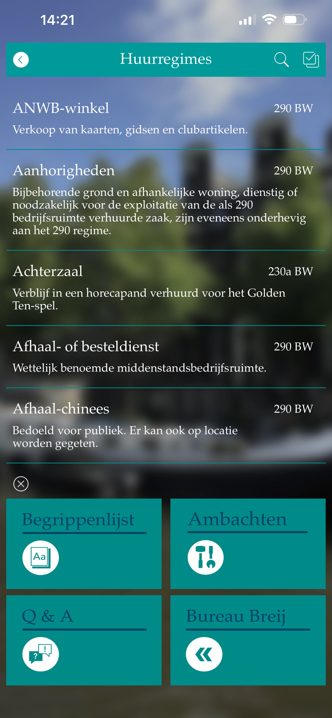 Scherm Huurregimes