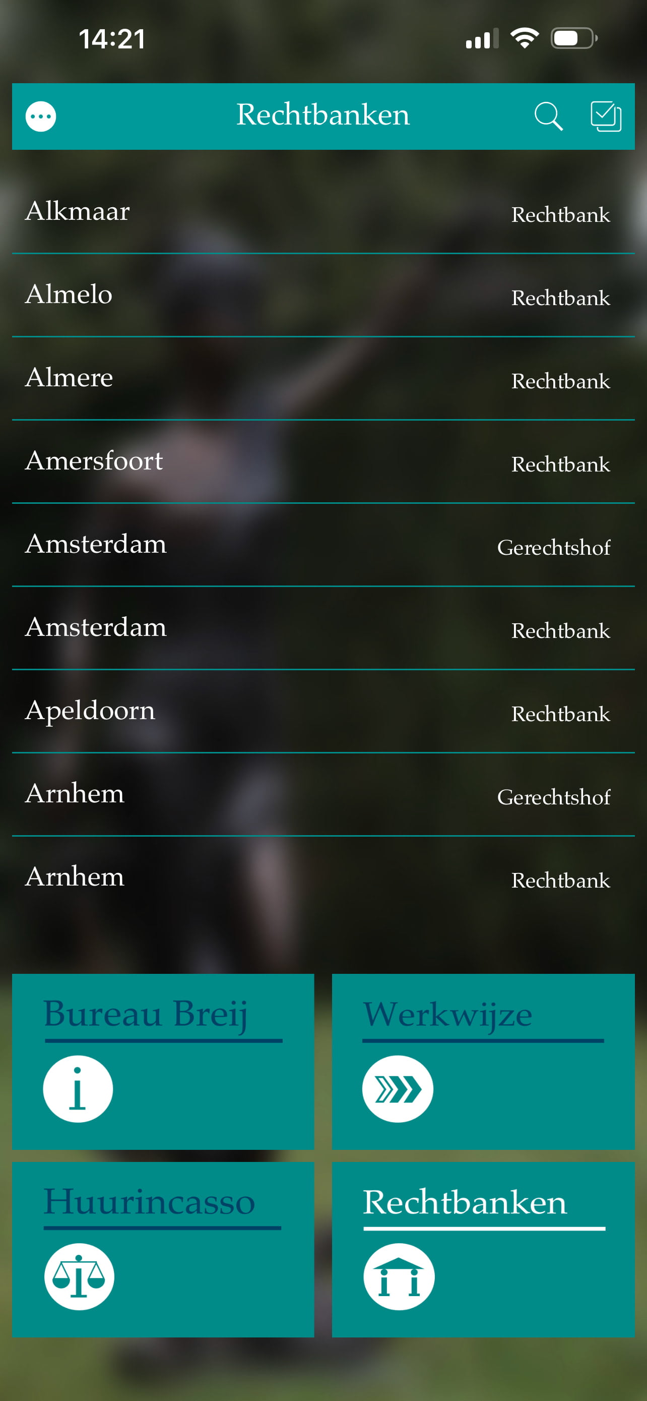 Scherm Rechtbanken